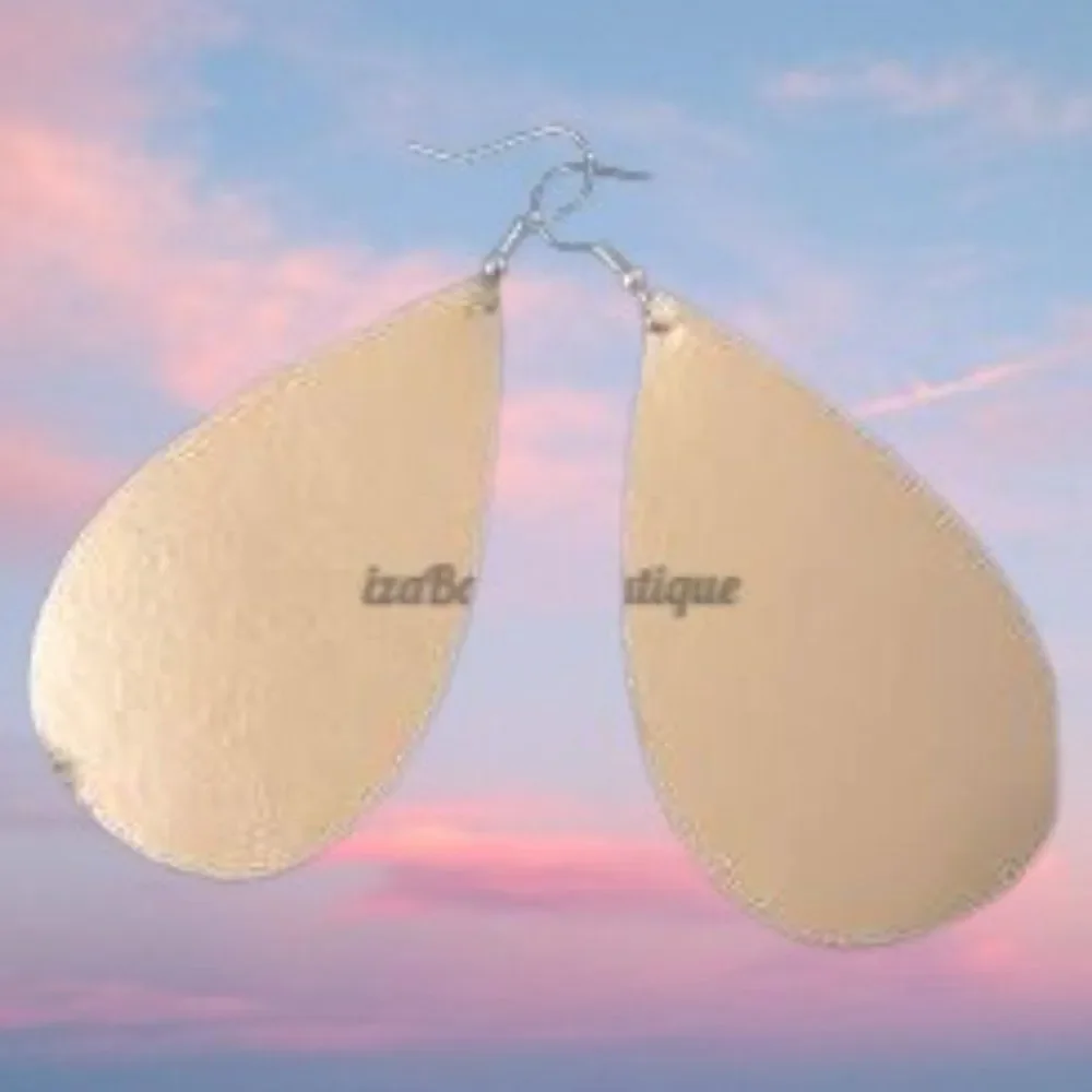 Taupe Teardrop Faux Leather Earring  ER1591  Handmade NWT Boutique